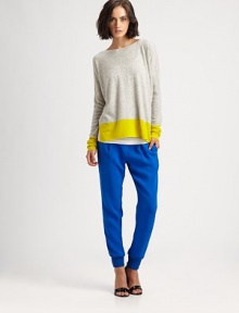 The quintessential combination of athleticism and luxury, silk sweatpants with a so-right-now fit.Elasticized waistbandHook-and-eye closureZip flySlash pocketsRibbed-knit cuffsInseam, about 29Rise, about 11SilkDry cleanImported Model shown is 5'9 (175cm) wearing US size Small. The quintessential combination of athleticism and luxury, silk sweatpants with a so-right-now fit.Elasticized waistbandHook-and-eye closureZip flySlash pocketsRibbed-knit cuffsInseam, about 29Rise, about 11SilkDry cleanImported Model shown is 5'9 (175cm) wearing US size Small.
