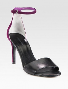 Rich suede backs this silhouette, with an adjustable ankle strap on elegant leather. Self-covered heel, 3½ (90mm)Leather and suede upperPoint toeLeather lining and solePadded insoleImportedOUR FIT MODEL RECOMMENDS ordering true size. Rich suede backs this silhouette, with an adjustable ankle strap on elegant leather. Self-covered heel, 3½ (90mm)Leather and suede upperPoint toeLeather lining and solePadded insoleImportedOUR FIT MODEL RECOMMENDS ordering true size.
