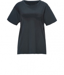 A modern basic packed with wearing possibilities, Theyskens Theorys tee is a contemporary take on this must-have staple style - Round neckline, short sleeves, dropped shoulders, slight shirttail hemline, longer back - Loosely fitted - Wear with leather leggings, booties and a slouchy satchel A modern basic packed with wearing possibilities, Theyskens Theorys tee is a contemporary take on this must-have staple style - Round neckline, short sleeves, dropped shoulders, slight shirttail hemline, longer back - Loosely fitted - Wear with leather leggings, booties and a slouchy satchel