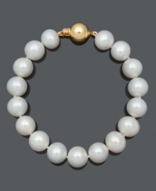 Effortless style that lasts a lifetime. Bracelet features AA cultured freshwater pearls with a 14k gold ball clasp. Approximate length: 7-1/2 inches. Effortless style that lasts a lifetime. Bracelet features AA cultured freshwater pearls with a 14k gold ball clasp. Approximate length: 7-1/2 inches.