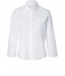 Minimalist and chic, this stretch cotton shirt from Jil Sander Navy injects sophistication into your workweek style - Classic collar, bracelet-length sleeves, buttoned cuffs, front button placket - Tailored silhouette - Pair with cropped trousers or a figure-hugging pencil skirt Minimalist and chic, this stretch cotton shirt from Jil Sander Navy injects sophistication into your workweek style - Classic collar, bracelet-length sleeves, buttoned cuffs, front button placket - Tailored silhouette - Pair with cropped trousers or a figure-hugging pencil skirt