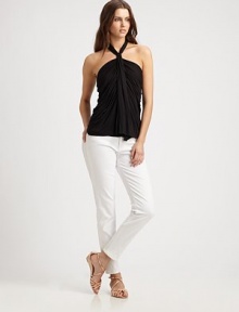 A cozy, jersey halter top featuring a gathered front for a phenomenal look.Halter necklineGathered details on frontHook-and-eye back closurePull-on styleAbout 23 from shoulder to hemLyocellHand washImported Model shown is 5'10 (177cm) wearing US size Small. A cozy, jersey halter top featuring a gathered front for a phenomenal look.Halter necklineGathered details on frontHook-and-eye back closurePull-on styleAbout 23 from shoulder to hemLyocellHand washImported Model shown is 5'10 (177cm) wearing US size Small.