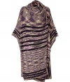 A stylish alternative to the cozy cardigan, this ultra lavish cashmere-blend cape from Missoni will elevate your cold weather style - Shawl collar, side closure, three-quarter dolman sleeves, relaxed silhouette, all-over patterned knit - Wear with skinny jeans, an oversized blouse, and platform booties