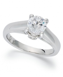 Make your engagement magical This stunning My Diamond Story Engagement ring shines with the addition of a round-cut diamond at center and eight smaller diamonds in the sides (1-1/4 ct. t.w.). Set in 18k white gold. Each My Diamond Story ring comes in a signature box that includes a built-in USB cord to download personalized videos, pictures and music!