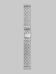 A classic woven band in stainless steel with a push-button clasp. Fits Michele 16mm Deco watchesImported A classic woven band in stainless steel with a push-button clasp. Fits Michele 16mm Deco watchesImported