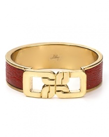 Milly's signature link design lends chic style to this luxe leather bangle. Milly's signature link design lends chic style to this luxe leather bangle.