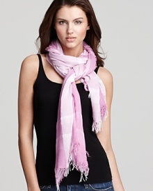 Accent your favorite ensemble with this stylish crinkle plaid scarf from Fraas. Accent your favorite ensemble with this stylish crinkle plaid scarf from Fraas.