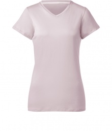 A wardrobe staple detailed with just the right intensity of color, Jil Sanders pristine V-neck is as chic as it is versatile - V-neckline, short sleeves, contoured seaming - Form-fitting - Wear with a modern blazer, leather leggings and ankle boots A wardrobe staple detailed with just the right intensity of color, Jil Sanders pristine V-neck is as chic as it is versatile - V-neckline, short sleeves, contoured seaming - Form-fitting - Wear with a modern blazer, leather leggings and ankle boots