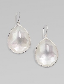 From the Wonderland Collection. Gorgeous, faceted mother-of-pearl doublets in sleek sterling silver. Sterling silverMother-of-pearl with clear quartz accentsDrop, about 1¼Hook backImported From the Wonderland Collection. Gorgeous, faceted mother-of-pearl doublets in sleek sterling silver. Sterling silverMother-of-pearl with clear quartz accentsDrop, about 1¼Hook backImported