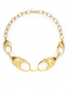 THE LOOKElephant-accented linksKarung snakeskin detailsGoldplated brass settingLobster closureTHE MEASUREMENTAccent length, about 1.5Length, about 22ORIGINMade in USA THE LOOKElephant-accented linksKarung snakeskin detailsGoldplated brass settingLobster closureTHE MEASUREMENTAccent length, about 1.5Length, about 22ORIGINMade in USA