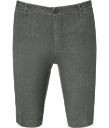 Stylish Bermuda short in fine, dark grey linen - Soft and lightweight material - Belt loops and button closure - Pockets at sides and welt pockets at rear - Flattering crease detail at thighs - Slim cut, hits above knee - Relaxed yet elegant and classically cool - Pair with a t-shirt, a polo or a button down Stylish Bermuda short in fine, dark grey linen - Soft and lightweight material - Belt loops and button closure - Pockets at sides and welt pockets at rear - Flattering crease detail at thighs - Slim cut, hits above knee - Relaxed yet elegant and classically cool - Pair with a t-shirt, a polo or a button down