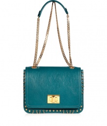 Edgy-yet-luxe stud and ring embellishments add trend-right stylish depth to this bold bag from Emilio Pucci - Front flap with logo turn-lock closure, stud and ring trim, chain and leather shoulder strap - Wear with a cocktail-ready frock, sky-high heels, and a statement ring Edgy-yet-luxe stud and ring embellishments add trend-right stylish depth to this bold bag from Emilio Pucci - Front flap with logo turn-lock closure, stud and ring trim, chain and leather shoulder strap - Wear with a cocktail-ready frock, sky-high heels, and a statement ring