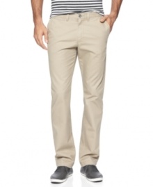 Head into neutral territory with a sleek, slim pair of cotton twill pants from American Rag. Head into neutral territory with a sleek, slim pair of cotton twill pants from American Rag.