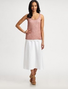 Tantalizing texture gives this soft, cotton knit, must-have status.U-neckSleevelessAbout 24 from shoulder to hemCottonHand washImported of Italian fabric Model shown is 5'9 (175cm) wearing US size Small. Tantalizing texture gives this soft, cotton knit, must-have status.U-neckSleevelessAbout 24 from shoulder to hemCottonHand washImported of Italian fabric Model shown is 5'9 (175cm) wearing US size Small.
