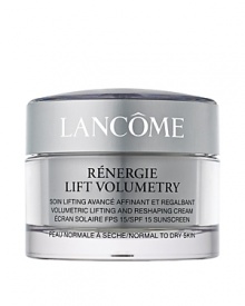 Skin Truth:Skin cells need to communicate with each other constantly. This communication is key in helping maintain the support structure that keeps skin looking youthful.Lancôme innovation:New from Lancôme, Rénergie Lift Volumetry features the unique GF-Volumetry™ complex, shown to help support cellular communication*. Facial contours appear smooth and firm, giving the jawline a more defined appearance and revealing a more youthful-looking shape.See a dual action lift for a volumetric result:1) LIFTING ACTION: skin looks lifted, feels firmer.2) CONTOURING ACTION: within four weeks, lost volume is visibly restored for defined cheeks, jawline and contours.Visibly lifted and firmer, facial contours appear significantly reshaped and youthfully refined.Directions:Apply before sun exposure.Non-comedogenic. Dermatologist-tested for safety. Skin Truth:Skin cells need to communicate with each other constantly. This communication is key in helping maintain the support structure that keeps skin looking youthful.Lancôme innovation:New from Lancôme, Rénergie Lift Volumetry features the unique GF-Volumetry™ complex, shown to help support cellular communication*. Facial contours appear smooth and firm, giving the jawline a more defined appearance and revealing a more youthful-looking shape.See a dual action lift for a volumetric result:1) LIFTING ACTION: skin looks lifted, feels firmer.2) CONTOURING ACTION: within four weeks, lost volume is visibly restored for defined cheeks, jawline and contours.Visibly lifted and firmer, facial contours appear significantly reshaped and youthfully refined.Directions:Apply before sun exposure.Non-comedogenic. Dermatologist-tested for safety.
