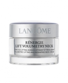 Skin Truth: Skin cells need to communicate with each other constantly. This communication is key to helping maintain the support structure that keeps the delicate skin of the neck and décolleté looking youthful. With age, this delicate skin is prone to losing definition and firmness. Lancôme Innovation New from Lancôme, Rénergie Lift Volumetry Neck features our unique GF-Volumetry(tm) complex, shown to help support cellular communication*. The neck profile appears remarkably lifted and tightened, revealing a more youthful-looking shape. See a dual-action lift for a volumetric result.