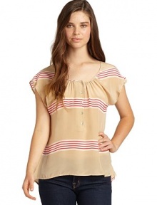THE LOOKStriped panelsButton-frontHi-lo hemTHE FITAbout 23 from shoulder to hemTHE MATERIALSilkCARE & ORIGINDry cleanImportedModel shown is 5'10 (177cm) wearing US size Small. THE LOOKStriped panelsButton-frontHi-lo hemTHE FITAbout 23 from shoulder to hemTHE MATERIALSilkCARE & ORIGINDry cleanImportedModel shown is 5'10 (177cm) wearing US size Small.
