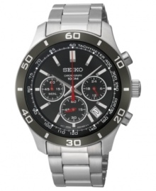 Leave nothing to chance with this accurate chronograph timepiece from Seiko. Leave nothing to chance with this accurate chronograph timepiece from Seiko.