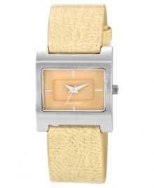A textured strap in calm tones creates a lovely casual watch from Nine West. A textured strap in calm tones creates a lovely casual watch from Nine West.