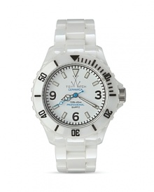 Embrace winter cool and opt for Toy Watch's chronograph in a snowy shade. Whether worn to hit the slopes or brave city streets, this frosted ticker lends a timely athletic edge. Embrace winter cool and opt for Toy Watch's chronograph in a snowy shade. Whether worn to hit the slopes or brave city streets, this frosted ticker lends a timely athletic edge.
