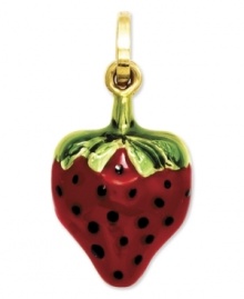 Sweet and stylish! This brightly-colored red and green enamel strawberry charm infuses your look with a drop of color. Crafted in 14k white gold. Chain not included. Approximate length: 7/10 inch. Approximate width: 2/5 inch. Sweet and stylish! This brightly-colored red and green enamel strawberry charm infuses your look with a drop of color. Crafted in 14k white gold. Chain not included. Approximate length: 7/10 inch. Approximate width: 2/5 inch.