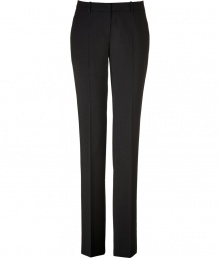 Your workweek style just got more chic with these straight leg pants from Hugo - Flat front, belt loops, off-seam pockets, single back welt pocket, straight leg with crease detail - Slim fit - Style with a fitted blouse, a blazer, and classic pumps