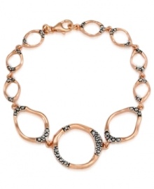 Add some glitter and glam to your look. Genevieve & Grace's pretty hammered circle link bracelet features sparkling marcasite in 18k rose gold over sterling silver. Approximate length: 7 inches. Add some glitter and glam to your look. Genevieve & Grace's pretty hammered circle link bracelet features sparkling marcasite in 18k rose gold over sterling silver. Approximate length: 7 inches.