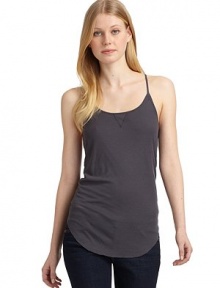 THE LOOKRibbed designPullover styleScoop necklineSleeveless Unfinished asymmetrical hemBack crisscross spaghetti strapsTHE FITAbout 30 from shoulder to hemTHE MATERIALLyocellCARE & ORIGINMachine washImportedModel shown is 5'9½ (176cm) wearing US size Small. THE LOOKRibbed designPullover styleScoop necklineSleeveless Unfinished asymmetrical hemBack crisscross spaghetti strapsTHE FITAbout 30 from shoulder to hemTHE MATERIALLyocellCARE & ORIGINMachine washImportedModel shown is 5'9½ (176cm) wearing US size Small.