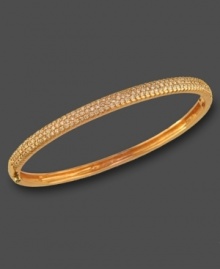 Slip on some sparkle. This diamond bangle bracelet from Trio by Effy Collection features pave diamonds (1-1/5 ct. t.w.) set in 14k rose gold. Approximate diameter: 2-1/4 inches. Slip on some sparkle. This diamond bangle bracelet from Trio by Effy Collection features pave diamonds (1-1/5 ct. t.w.) set in 14k rose gold. Approximate diameter: 2-1/4 inches.