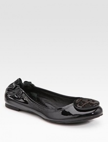 A modern classic in shiny patent leather with logo detail, tonal stitching and a comfortable elasticized back. Front patent leather logo Elasticized back Leather lining Padded insole Rubber sole ImportedOUR FIT MODEL RECOMMENDS ordering true size.. A modern classic in shiny patent leather with logo detail, tonal stitching and a comfortable elasticized back. Front patent leather logo Elasticized back Leather lining Padded insole Rubber sole ImportedOUR FIT MODEL RECOMMENDS ordering true size..