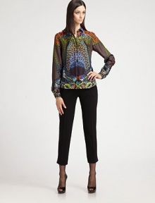 Supple silk, tailored with classic menswear-inspired details and elevated by an abstracted, optic animal print.Point collarButton frontLong sleeves with button cuffsAbout 26 from shoulder to hemSilkDry cleanMade in ItalyModel shown is 5'11 (180cm) wearing US size 4. Supple silk, tailored with classic menswear-inspired details and elevated by an abstracted, optic animal print.Point collarButton frontLong sleeves with button cuffsAbout 26 from shoulder to hemSilkDry cleanMade in ItalyModel shown is 5'11 (180cm) wearing US size 4.