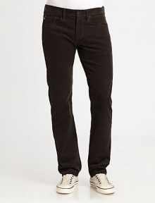 Fine wale corduroy adds texture and definition to a slim-straight silhouette tailored for a versatile, comfortable fit.Five-pocket styleInseam, about 3393% cotton/5% elastane/2% polyurethaneMachine washMade in USA Fine wale corduroy adds texture and definition to a slim-straight silhouette tailored for a versatile, comfortable fit.Five-pocket styleInseam, about 3393% cotton/5% elastane/2% polyurethaneMachine washMade in USA