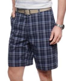 They might look like mild-mannered plaid shorts, but these Izod cargos have performance properties to take you a step beyond. They might look like mild-mannered plaid shorts, but these Izod cargos have performance properties to take you a step beyond.