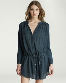 This light and airy Velvet by Graham & Spencer dress, featuring a waist-cinching tie, is just as chic paired with leggings as it is with bare legs. This light and airy Velvet by Graham & Spencer dress, featuring a waist-cinching tie, is just as chic paired with leggings as it is with bare legs.