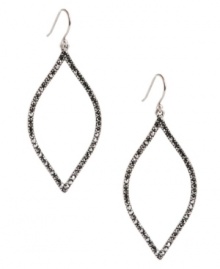 Moroccan mystique. This pair of oblong-shaped drop earrings from Lucky Brand takes inspiration from the African nation in a bold direction. Crafted from silver-tone mixed metal with glass pave accents. Approximate drop: 1-7/8 inches.