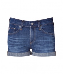Stylish shorts in fine, blue cotton blend - Soft, medium weight denim in a whiskered, antique rinse - Curve-hugging, medium low rise cuffed boyfriend cut sits comfortably at hips - Classic five-pocket style with large belt loops, zip fly and button closure - A casually cool must in any summer wardrobe - Pair with tunics, t-shirts or silk tops and wedges or leather flats Stylish shorts in fine, blue cotton blend - Soft, medium weight denim in a whiskered, antique rinse - Curve-hugging, medium low rise cuffed boyfriend cut sits comfortably at hips - Classic five-pocket style with large belt loops, zip fly and button closure - A casually cool must in any summer wardrobe - Pair with tunics, t-shirts or silk tops and wedges or leather flats