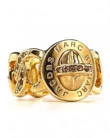 Give your jewelry box a designer spin with MARC BY MARC JACOBS' logo-trimmed turn lock ring. This gold-plated band instantly brands your look.