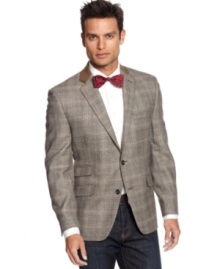 A sport coat is a great fashion staple every man should have. This plaid sport coat by Tallia Orange is stylish and easily pairable for a polished and unique look.
