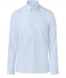 Bring high style to your workweek look with this sleek micro-stripe button down from Hugo - Small spread collar, front button placket, slim fit, curved hem - Pair with a slim suit or with jeans for a casual-cool ensemble Bring high style to your workweek look with this sleek micro-stripe button down from Hugo - Small spread collar, front button placket, slim fit, curved hem - Pair with a slim suit or with jeans for a casual-cool ensemble