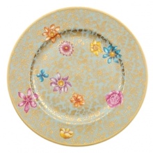 Villeroy & Boch's Aureaus dinnerware is a decadent delight: golden filigree is lavished on an aquamarine decoration that stepped right off the fashion runway. Bursting lotus blossoms adorn plates and service pieces, adding shades of fuchsia, tangerine and sapphire. Aureus is a modern classic representing the convergence of past and present. Bone china with gold details. Dishwasher safe. Villeroy & Boch's Aureaus dinnerware is a decadent delight: golden filigree is lavished on an aquamarine decoration that stepped right off the fashion runway. Bursting lotus blossoms adorn plates and service pieces, adding shades of fuchsia, tangerine and sapphire. Aureus is a modern classic representing the convergence of past and present. Bone china with gold details. Dishwasher safe.