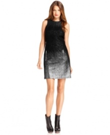 A flurry of metallic flecks at the top of MICHAEL Michael Kors gets more dense as the dress descends. Exposed zipper pockets add a dose of daring to the look. A flurry of metallic flecks at the top of MICHAEL Michael Kors gets more dense as the dress descends. Exposed zipper pockets add a dose of daring to the look.