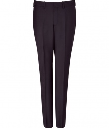 Classic sophistication is effortlessly achieved with these ultra-luxe wool and mohair blend pants from Neil Barrett - Flat front, belt loops, off-seam pockets, back welt pockets with buttons, slim fit, creasing at legs - Style with a cashmere pullover, a matching blazer or a leather jacket Classic sophistication is effortlessly achieved with these ultra-luxe wool and mohair blend pants from Neil Barrett - Flat front, belt loops, off-seam pockets, back welt pockets with buttons, slim fit, creasing at legs - Style with a cashmere pullover, a matching blazer or a leather jacket