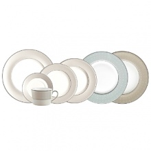 The embodiment of simplicity and grace, platinum bands and pure white stitches with raised dots adorn a pearlescent linen border. Inspired by the silk fabrics in Moniques evening gown designs, pearlized blue and tan accent colors create a look that is both elegant and beautifully serene. The embodiment of simplicity and grace, platinum bands and pure white stitches with raised dots adorn a pearlescent linen border. Inspired by the silk fabrics in Moniques evening gown designs, pearlized blue and tan accent colors create a look that is both elegant and beautifully serene.