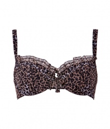 With a seductive fit and d?colletage-enhancing padded cups, this Chantal Thomass bra will help turn up the heat - Soft cups, ruffled sweetheart overlay, tied bow, allover animal print, wide adjustable straps, back hook and eye closures - Perfect under a low cut cocktail dress or with matching panties for stylish lounging With a seductive fit and d?colletage-enhancing padded cups, this Chantal Thomass bra will help turn up the heat - Soft cups, ruffled sweetheart overlay, tied bow, allover animal print, wide adjustable straps, back hook and eye closures - Perfect under a low cut cocktail dress or with matching panties for stylish lounging