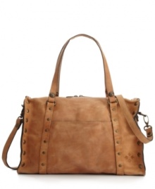 A vintage-inspired silhouette with a rustic appeal. This stunning satchel from Patricia Nash features antique brass hardware and studded accents, with an optional crossbody strap for perfect portability. A vintage-inspired silhouette with a rustic appeal. This stunning satchel from Patricia Nash features antique brass hardware and studded accents, with an optional crossbody strap for perfect portability.