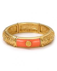 Exotic-jewels are big news this season, and T Tahari's stretch bracelet, featuring coral and gold plaques, is an easy way to nod to the trend. Slip it on to update your style. Exotic-jewels are big news this season, and T Tahari's stretch bracelet, featuring coral and gold plaques, is an easy way to nod to the trend. Slip it on to update your style.