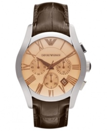 Drops of amber make this Emporio Armani timepiece an eye-catching accessory. Drops of amber make this Emporio Armani timepiece an eye-catching accessory.