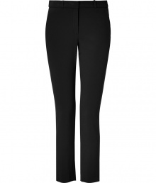 A chic pair of ankle-cropped trousers is a wardrobe essential, and Josephs black stretch style have enduring appeal - Medium rise, in a straight leg, 7/8 cut - Belt loops and zip fly - Slash pockets at sides, single decorative flap pocket at rear - Easy and elegant, perfect for pairing with a button down, a cashmere pullover or a silk blouse and ballet flats or pumps A chic pair of ankle-cropped trousers is a wardrobe essential, and Josephs black stretch style have enduring appeal - Medium rise, in a straight leg, 7/8 cut - Belt loops and zip fly - Slash pockets at sides, single decorative flap pocket at rear - Easy and elegant, perfect for pairing with a button down, a cashmere pullover or a silk blouse and ballet flats or pumps