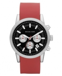 A sport watch from Michael Kors with red accents that stand out from the crowd. A sport watch from Michael Kors with red accents that stand out from the crowd.