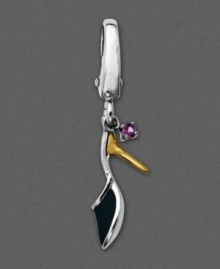 Showcase your shoe obsession with this darling 14k gold and sterling silver shoe charm, decked out in black enamel. Approximate drop: 1 inch. Showcase your shoe obsession with this darling 14k gold and sterling silver shoe charm, decked out in black enamel. Approximate drop: 1 inch.